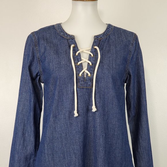 Sanctuary "Modern Desert" Faith Wash Denim Jean Shift Dress With Pockets NWT S - Picture 2 of 15